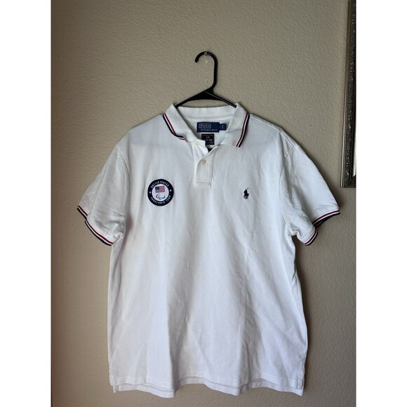 Team USA Polo Ralph Lauren 2024 Summer Olympics Villagewear White Polo Men’s XL